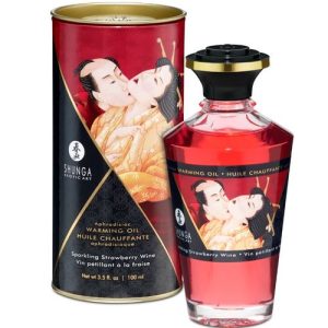 SHUNGA - ACEITE MASAJE EFECTO CALOR FRESAS Y CAVA